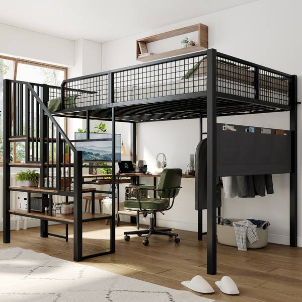 Hochbett JINSBUCHHE Ⅰ Schwarz - Eisen - 193 x 170 x 208 cm