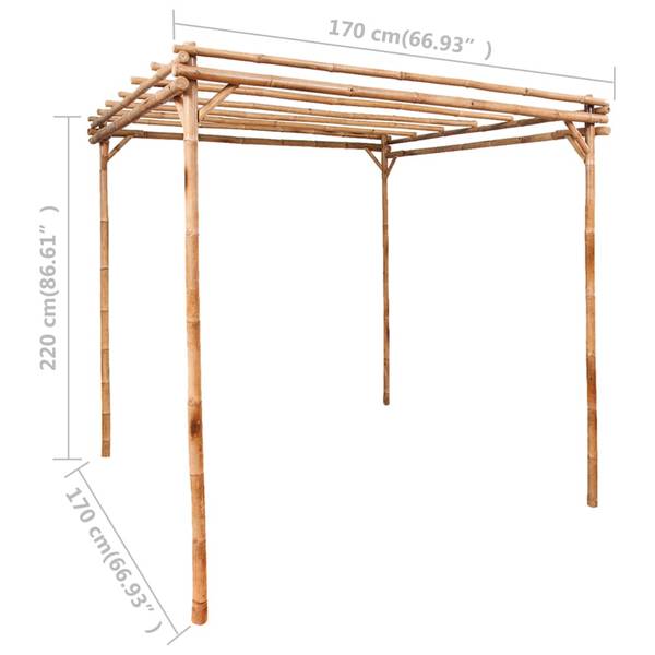 Pergola 49296 bruin - bamboe - 170 x 220 x 170 cm