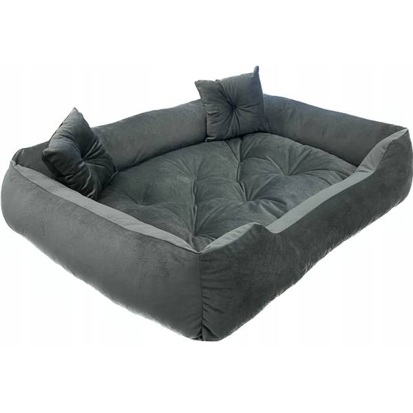 Hundebett VELURS Grau - 70 x 60 cm