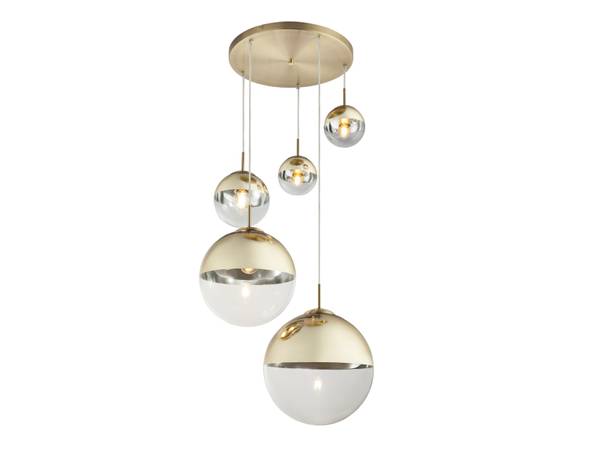 Kugel Pendelleuchte Glas Gold, 5-flammig kaufen