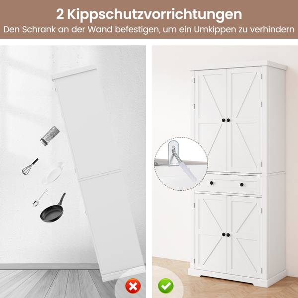 Küchenschrank VH35392IT Weiß - Holzwerkstoff - 40 x 184 x 77 cm