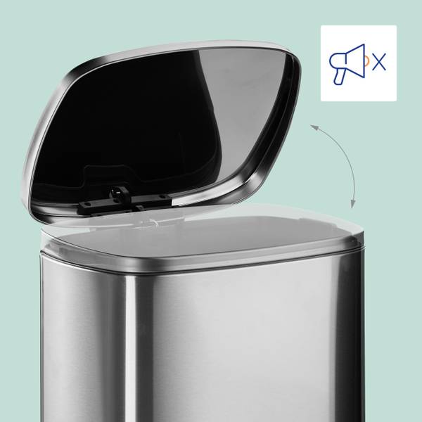 Mülleimer Küche 50 Liter Schwarz - Silber