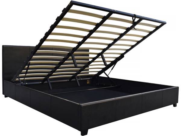 Bett carla Schwarz - Massivholz - 147 x 87 x 202 cm