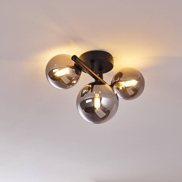 Deckenleuchte Bollate Grau - Metall - 23 x 28 x 28 cm