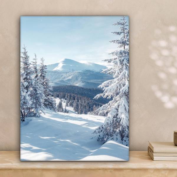 CANVAS SCHILDERIJ Winterlandschap 30 x 40 cm