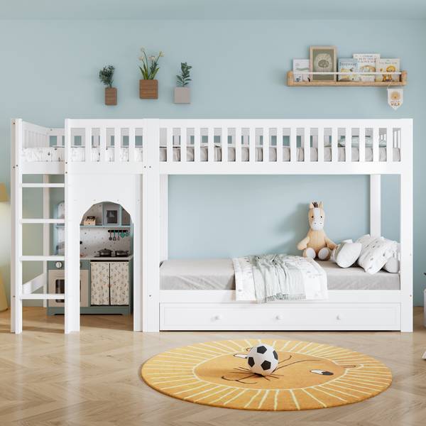 Etagenbett LucyWoodyⅠ Weiß - Holzwerkstoff - 99 x 160 x 301 cm