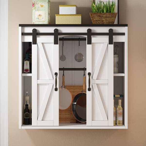 Keukenwandkast OUMUD Ⅰ wit - plaatmateriaal op houtbasis - 31 x 76 x 80 cm