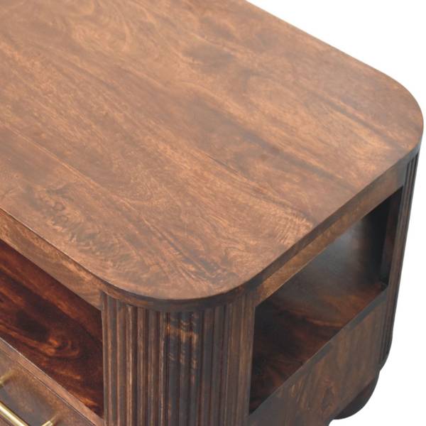 Couchtisch Ribbed Braun - Mango - 85 x 46 x 55 cm