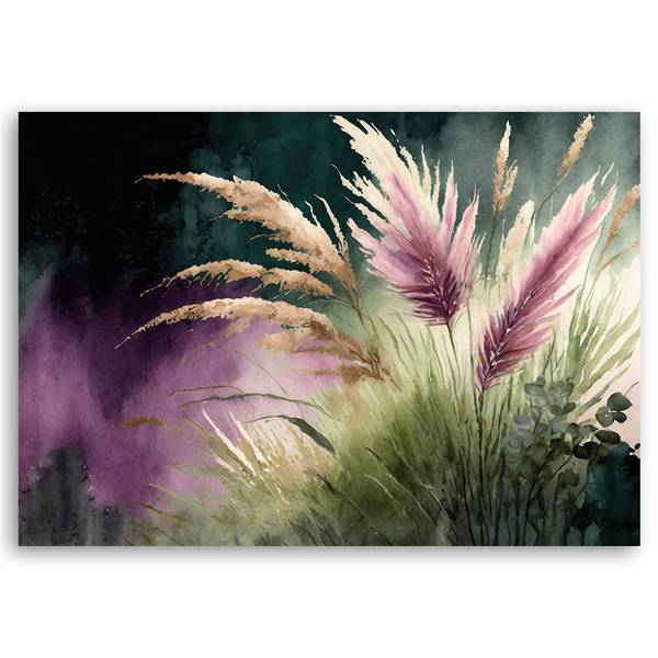 Wandbild botanik pampasgras natur 90 x 60 cm