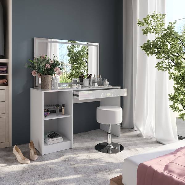 Coiffeuse Sherry 57577 Blanc - Bois manufacturé - 120 x 76 x 51 cm