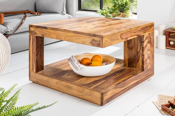 Couchtisch GIANT Braun - Sheesham - 60 x 40 x 60 cm