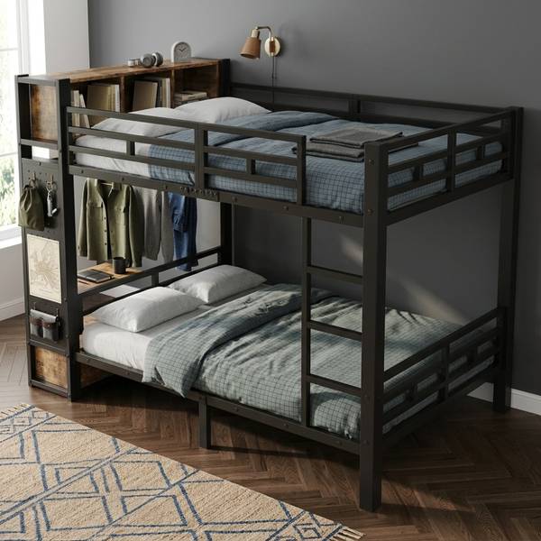 Etagenbett TIEHEI76 Ⅰ Schwarz - Metall - 126 x 177 x 234 cm