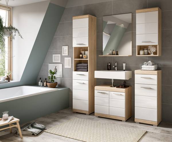 Badezimmer Spiegel Mambo Braun - Holzwerkstoff - Glas - Metall - 60 x 79 x 18 cm