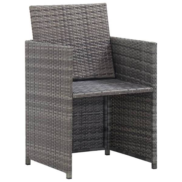 Ensemble à dîner 3012316-3 (lot de 13) Gris - Polyester - Polyéthylène - 109 x 74 x 224 cm