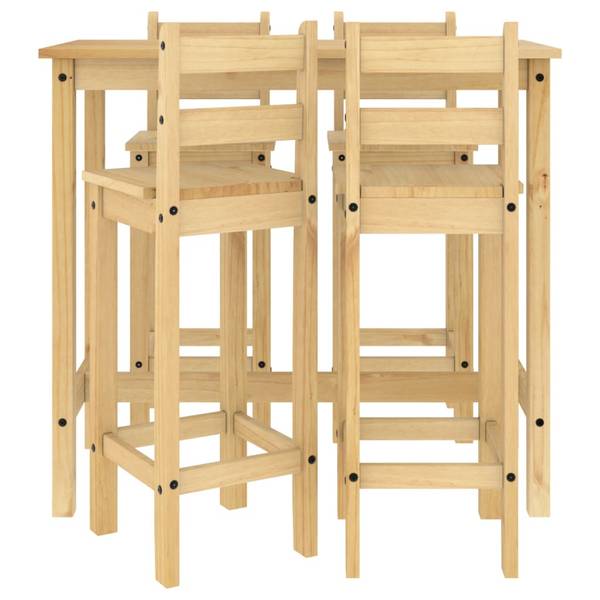 Bar-Set 5er Set XT2380 Braun - Massivholz - 57 x 101 x 112 cm