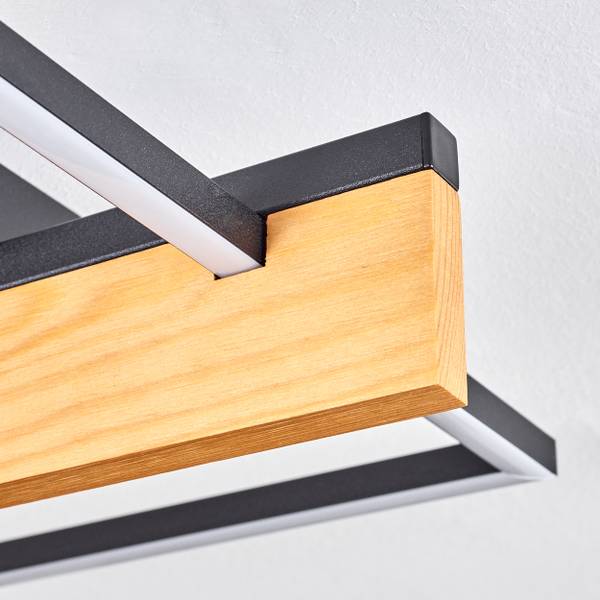 Deckenleuchte Palermo Schwarz - Weiß - Holzwerkstoff - Metall - 12 x 50 x 40 cm