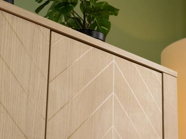 Vitrine mit LED Malumi Braun - Holzwerkstoff - 103 x 146 x 41 cm