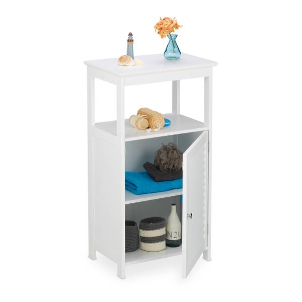 Badschrank mit 3 Fächern Weiß - Holzwerkstoff - 45 x 83 x 30 cm