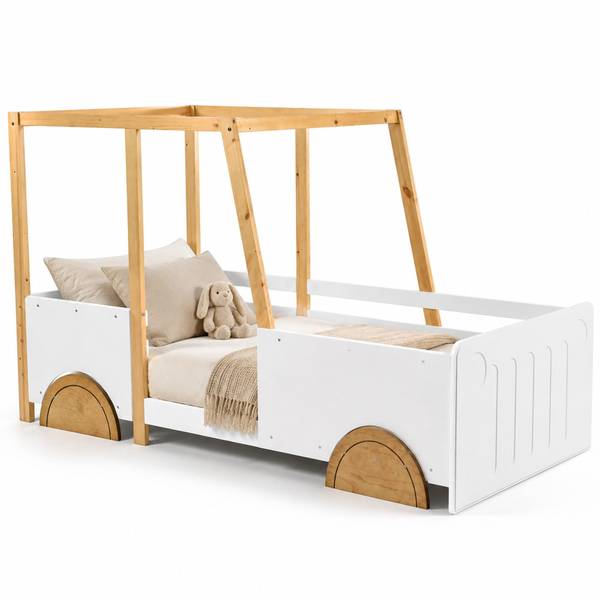 Hausbetten K-1346 Weiß - Holzwerkstoff - 95 x 124 x 208 cm