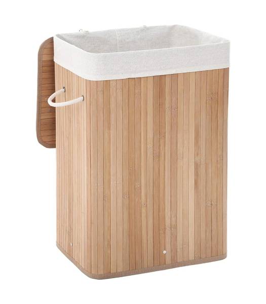 Wäschekorb Mondeville Bambus / Webstoff - Braun