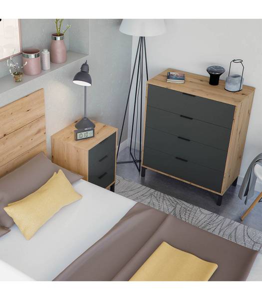 Kommode Enzo Braun - Holzwerkstoff - 40 x 94 x 78 cm