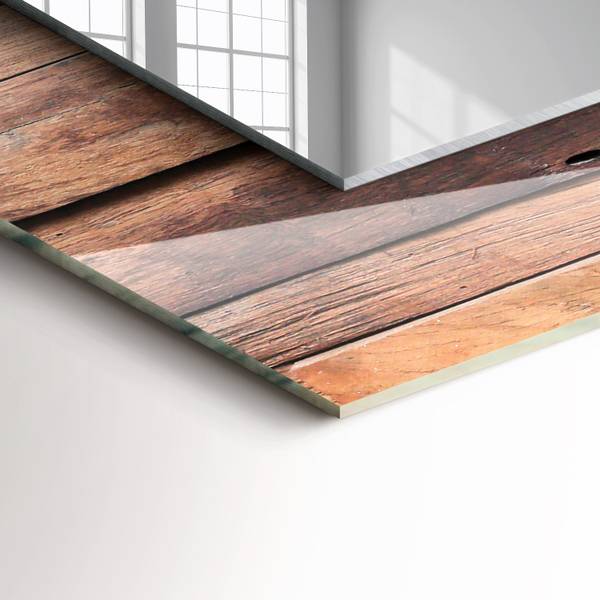Wandspiegel Wand aus Holzpaneelen Höhe: 80 cm
