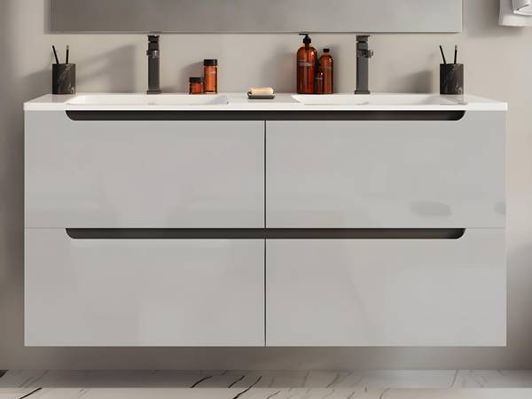 Waschbeckenunterschrank SELITA Weiß - Holz teilmassiv - 120 x 57 x 46 cm