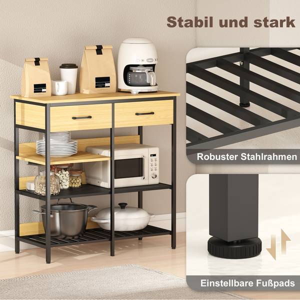 Sideboard 83A-341V90ND Braun - Stahl - 40 x 91 x 90 cm