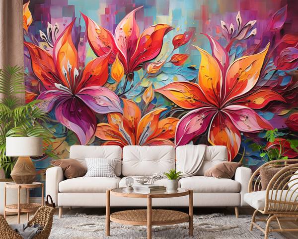 Vlies-Fotobehang ABSTRACT Bloemen Natuur 360 x 240 x 240 cm