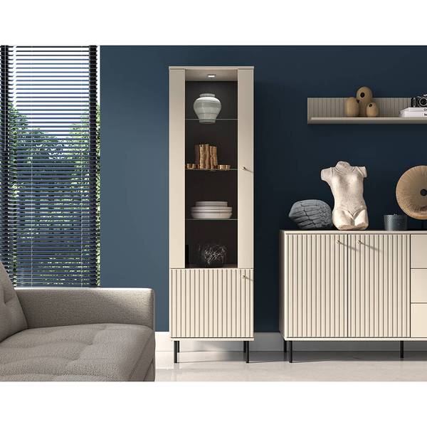 Vitrine SALOU-131-2 Beige - Holzwerkstoff - 55 x 190 x 40 cm