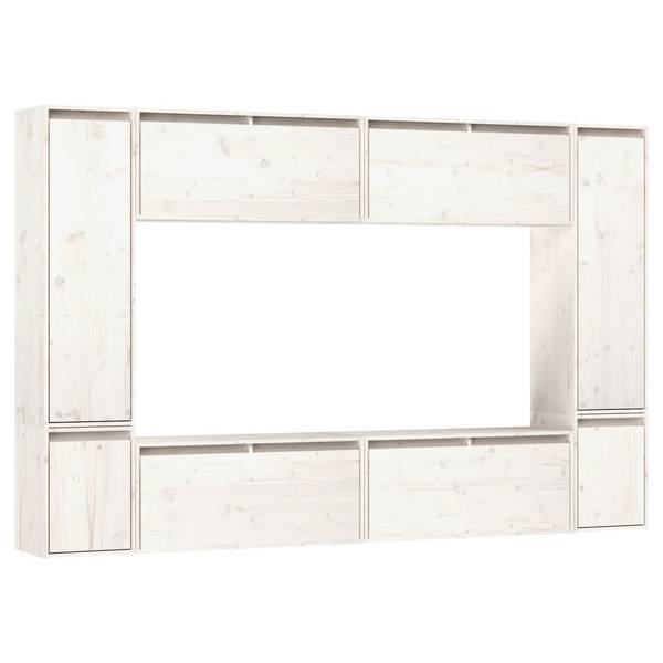 Meuble tv 3013506 (lot de 8) Blanc - Pin - 80 x 35 x 30 cm