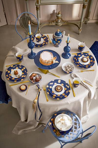 Kerzenständer Sphere Dunkelblau - Höhe: 37 cm