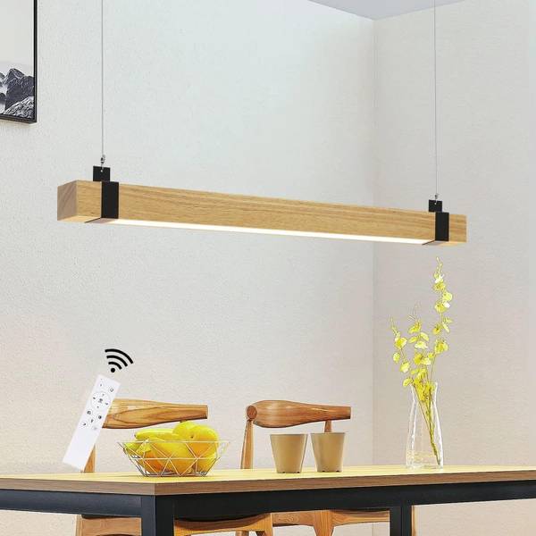 Suspension LED Valeska Marron - Bois manufacturé - 12 x 150 x 100 cm