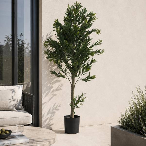 Künstlicher Olivenbaum Q88 Grün - Polyethylen - 58 x 126 x 58 cm
