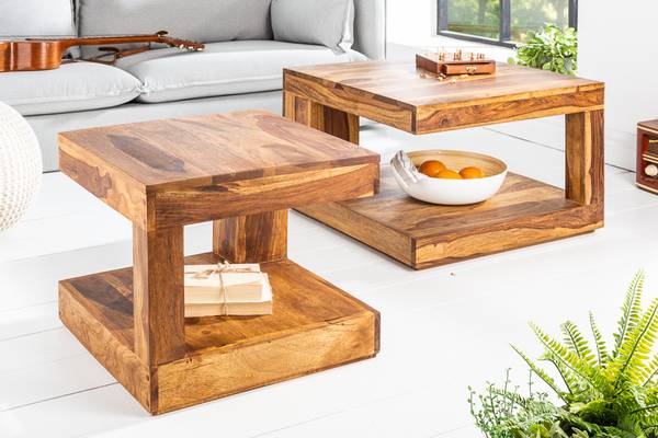 Couchtisch GIANT Braun - Sheesham - 60 x 40 x 60 cm