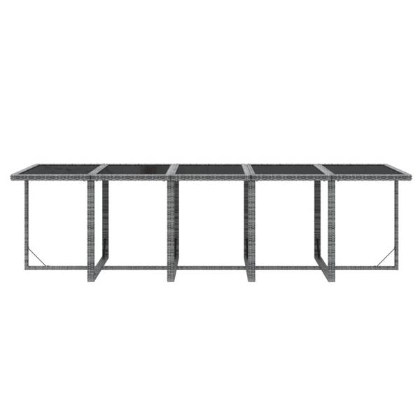 Tuinset 3001936-8 Set van 15 grijs - polyester - transparant glas - 107 x 74 x 275 cm