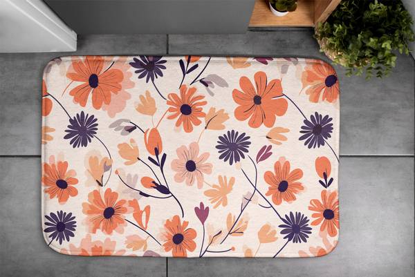 Badteppich Florales Muster 75 x 45 x 75 cm