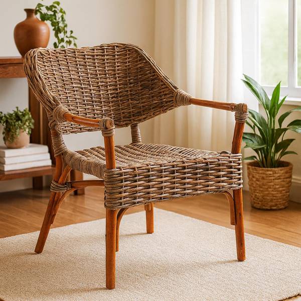 Rattanstuhl TARA Braun - Rattan - 60 x 78 x 59 cm