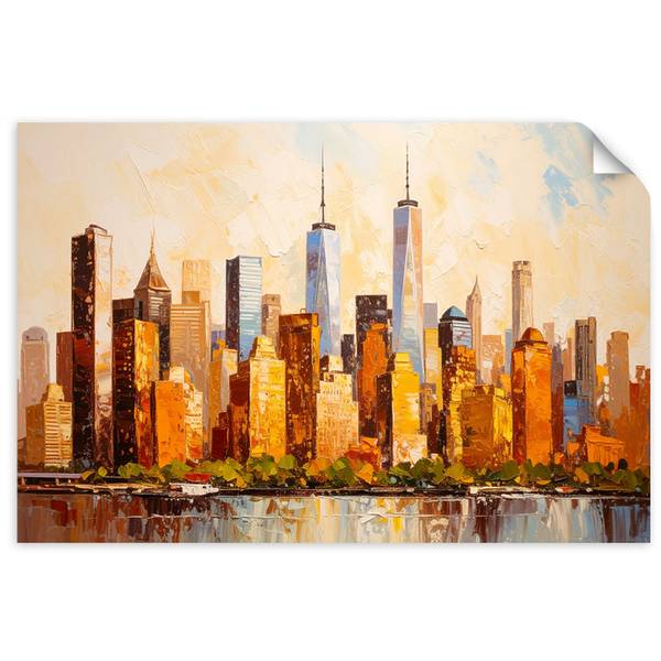 Wandsticker Stadt 120 x 80 cm