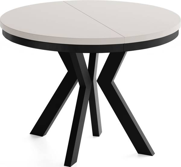 Ausziehbarer Esstisch Savio Neo Beige - 100 x 100 cm - Durchmesser: 100 cm