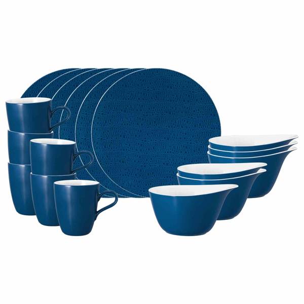 Frühstücks-Set Life Fashion 18-teilig Blau