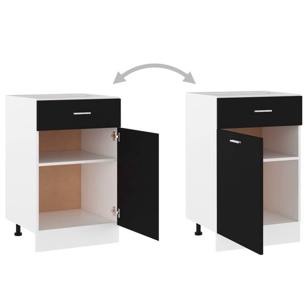 Unterschrank 3016496_deb9 Schwarz - Holzwerkstoff - 50 x 82 x 46 cm