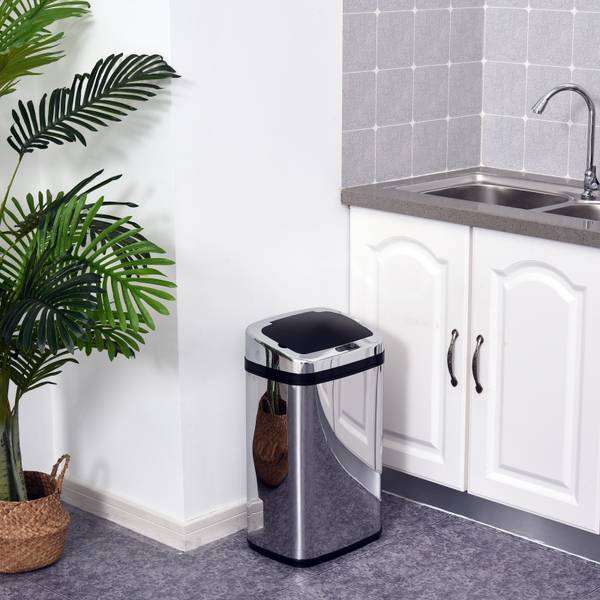 Mülleimer BB5102 Silber - Metall - 25 x 58 x 33 cm