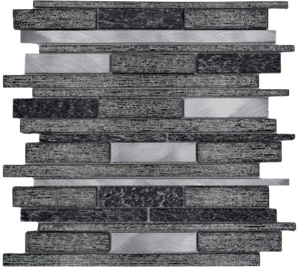 Mosaikfliesen 49-GV84 Schwarz - Glas - 31 x 30 x 30 cm