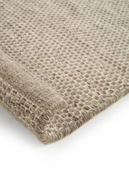 Tapis de laine Rocco Taupe - 80 x 250 cm