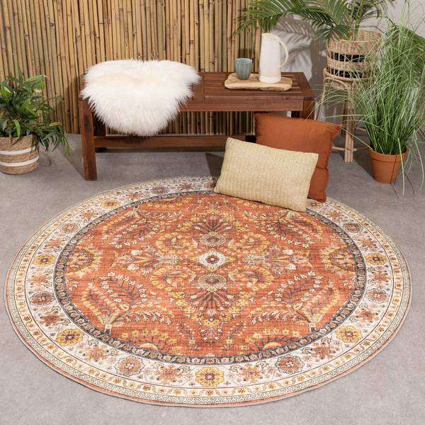Teppich Santo Flora Braun - 120 x 120 cm