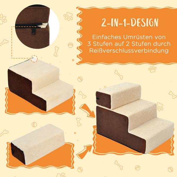 Hondentrap D06-004 beige - textiel - 40 x 39 x 54 cm