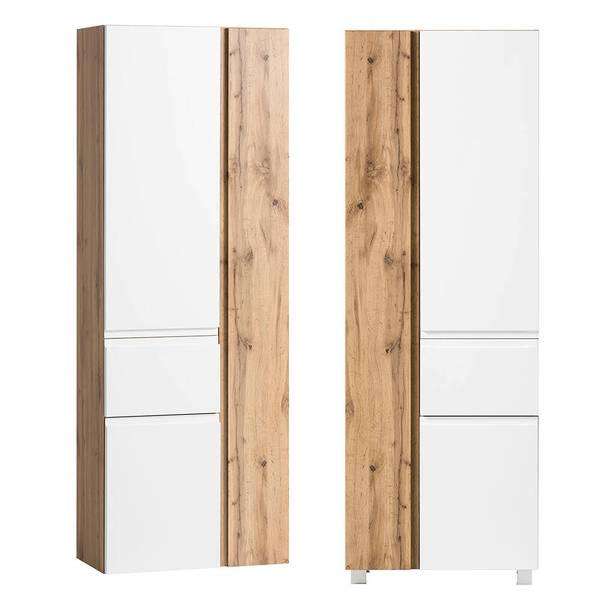 Badmöbel-Set VASTO-03-44 3er-Set Weiß - Spiegelglas - 165 x 200 x 35 cm