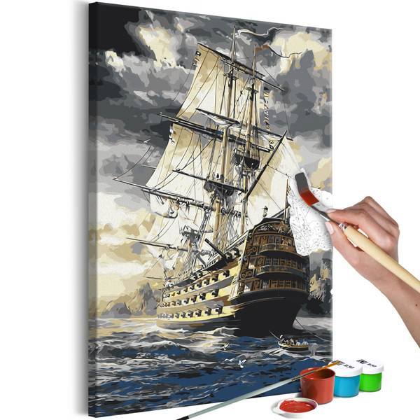 Wandbild Malen nach Zahlen Natur Uv Baumwollstoff - 40 x 60 x 2 cm
