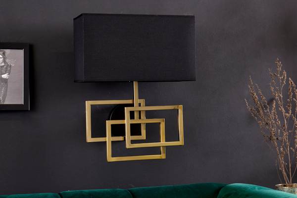 Wandleuchte ATLANTIS Schwarz - Gold - Polyester - 35 x 44 x 20 cm